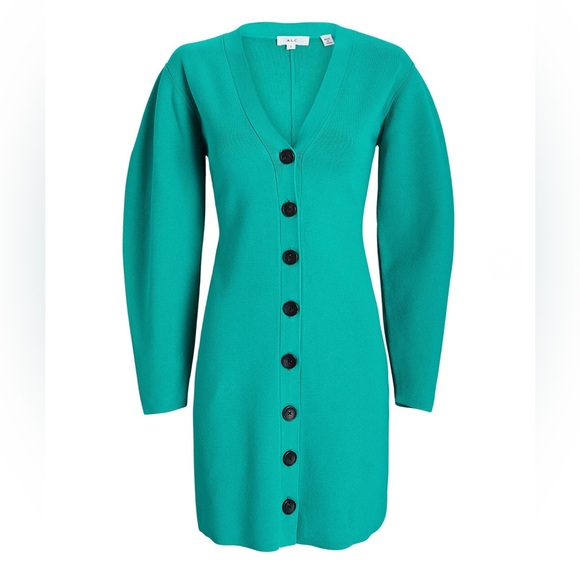 A.L.C. Knit Nate Button down puff sleeve dress XS - Picture 3 of 9